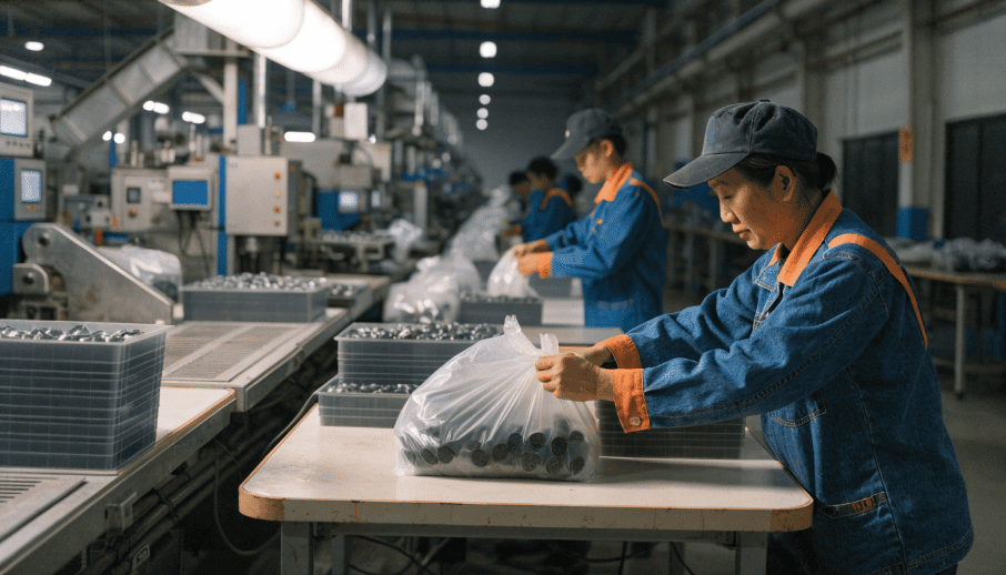 A bustling factory floor in China producing high-quality orthopedic insoles