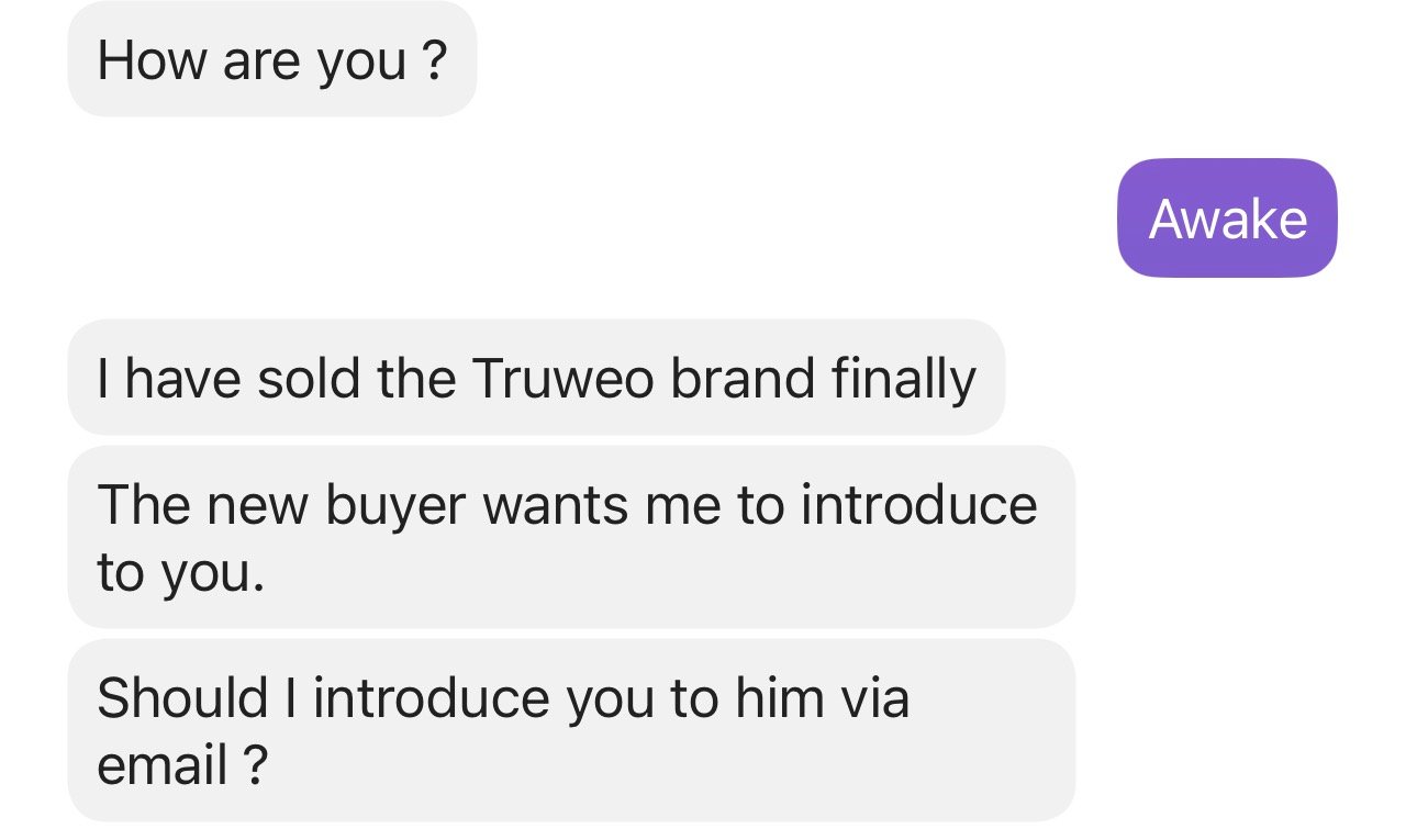 Truweo posture corrector was sold to the US listed company