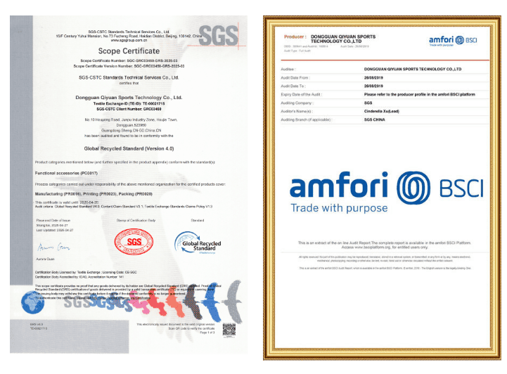 ISO and FDA certification documents
