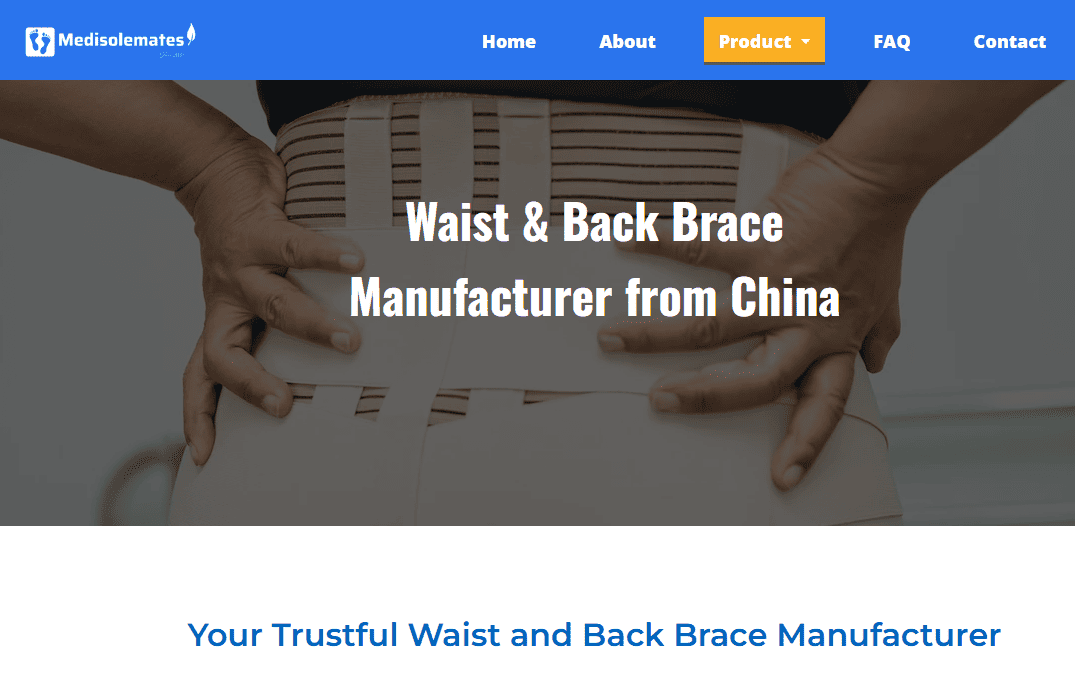 Medisolemates back brace product section