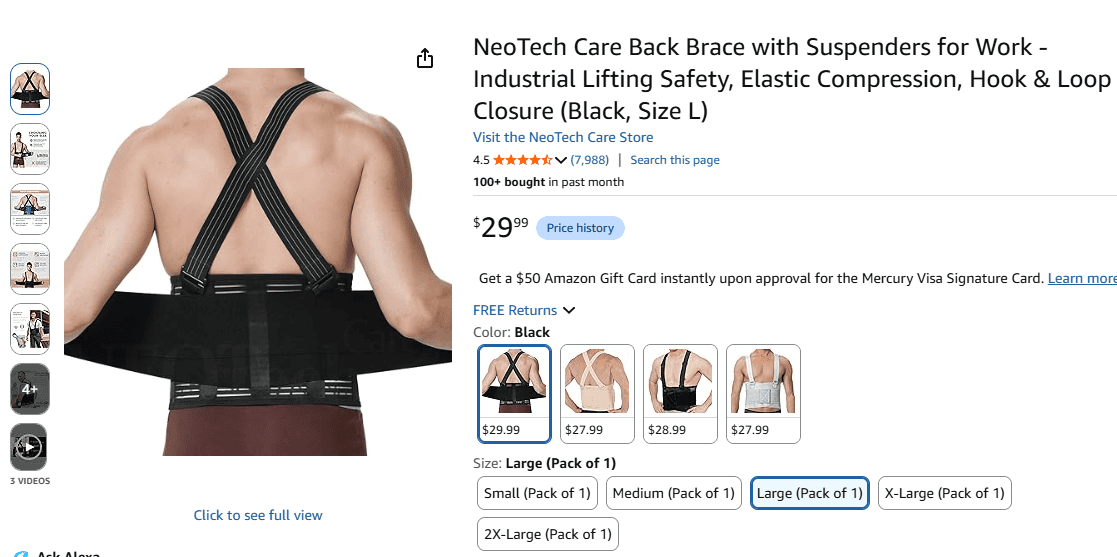 NeoTech Care Back Brace product image