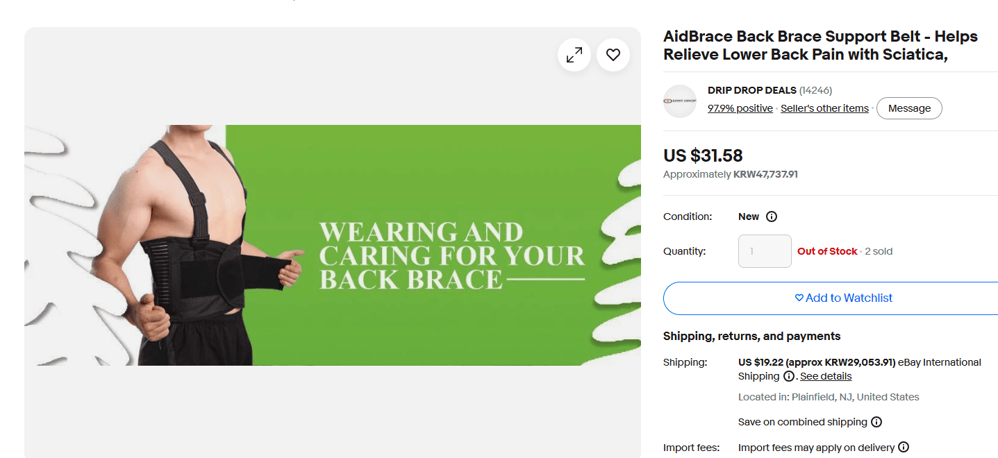 AidBrace Back Brace Support Belt product