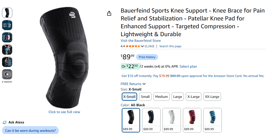 Bauerfeind Sports Knee Support brace with 3D AirKnit technology showing breathable compression design